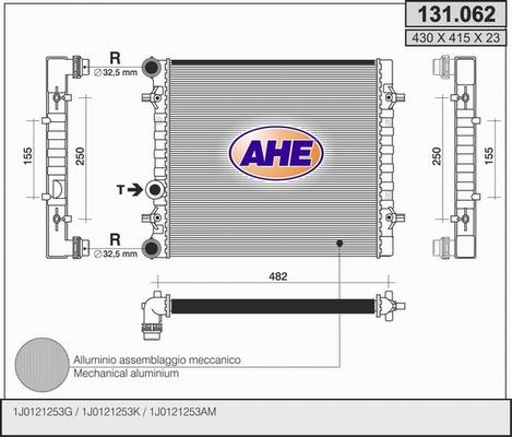 AHE 131.062 - Радіатор, охолодження двигуна autozip.com.ua