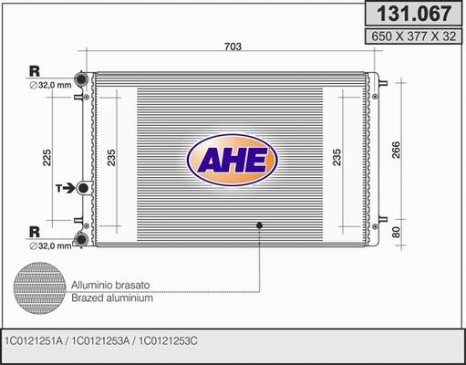 AHE 131.067 - Радіатор, охолодження двигуна autozip.com.ua