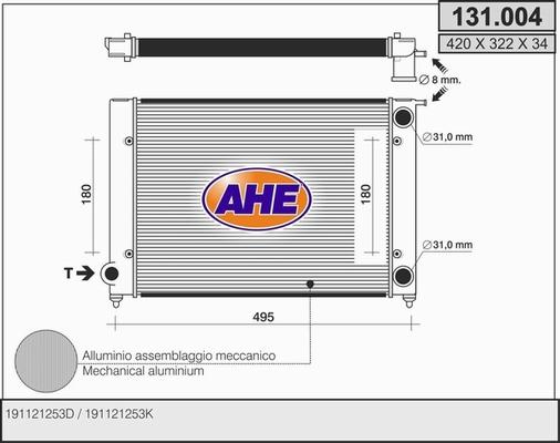 AHE 131.004 - Радіатор, охолодження двигуна autozip.com.ua