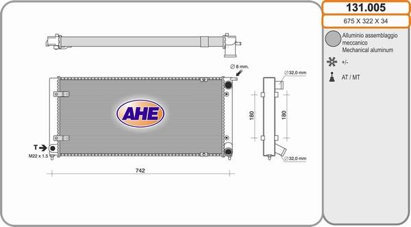 AHE 131.005 - Радіатор, охолодження двигуна autozip.com.ua