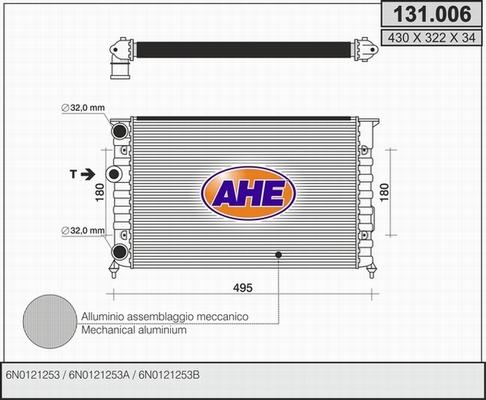 AHE 131.006 - Радіатор, охолодження двигуна autozip.com.ua