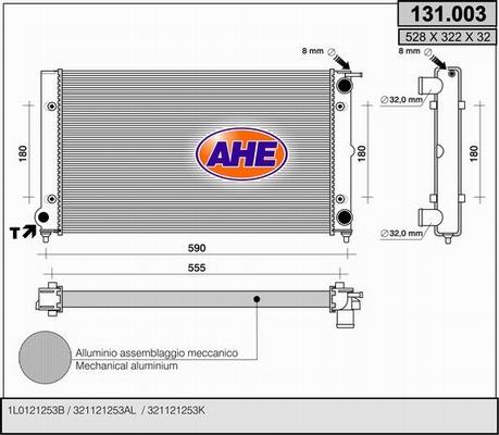 AHE 131.003 - Радіатор, охолодження двигуна autozip.com.ua