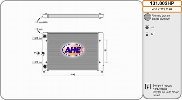 AHE 131.002HP - Радіатор, охолодження двигуна autozip.com.ua