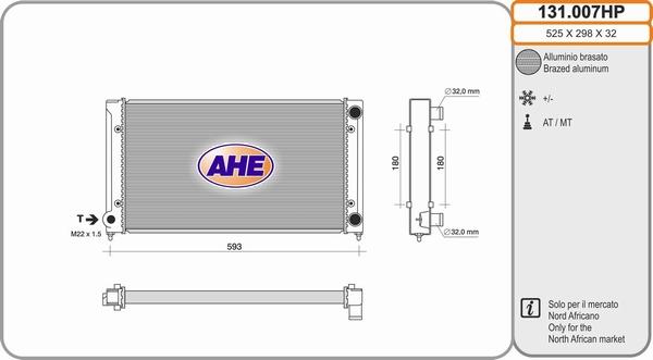 AHE 131.007HP - Радіатор, охолодження двигуна autozip.com.ua