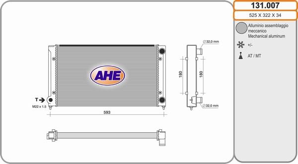 AHE 131.007 - Радіатор, охолодження двигуна autozip.com.ua