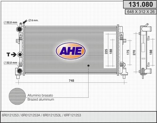 AHE 131.080 - Радіатор, охолодження двигуна autozip.com.ua