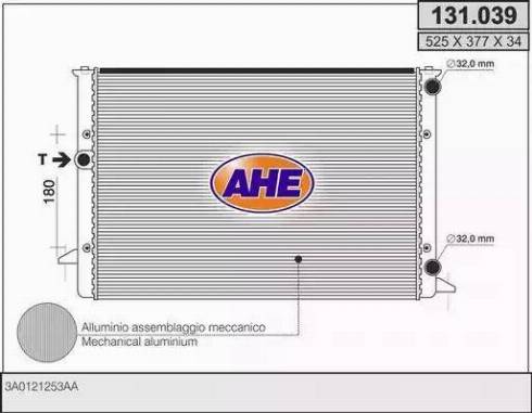 AHE 131.039 - Радіатор, охолодження двигуна autozip.com.ua
