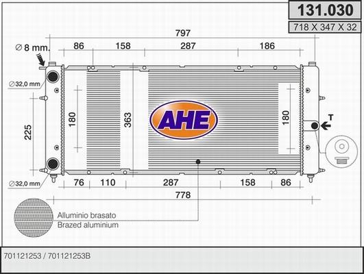 AHE 131.030 - Радіатор, охолодження двигуна autozip.com.ua