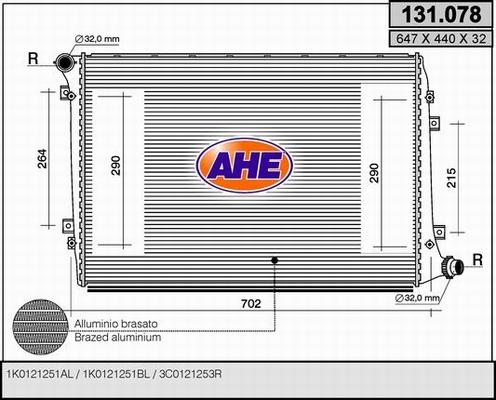 AHE 131.078 - Радіатор, охолодження двигуна autozip.com.ua