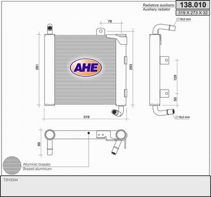 AHE 138.010 - Радіатор, охолодження двигуна autozip.com.ua