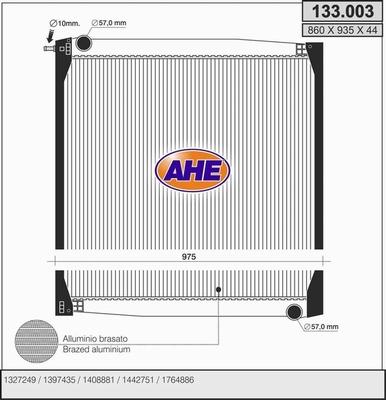 AHE 133.003 - Радіатор, охолодження двигуна autozip.com.ua