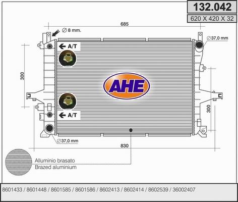 AHE 132.042 - Радіатор, охолодження двигуна autozip.com.ua