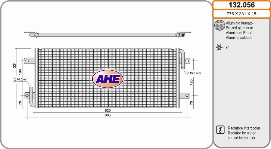 AHE 132.056 - Радіатор, охолодження двигуна autozip.com.ua