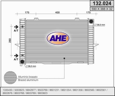 AHE 132.024 - Радіатор, охолодження двигуна autozip.com.ua