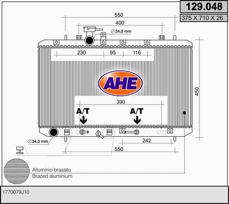 AHE 129.048 - Радіатор, охолодження двигуна autozip.com.ua