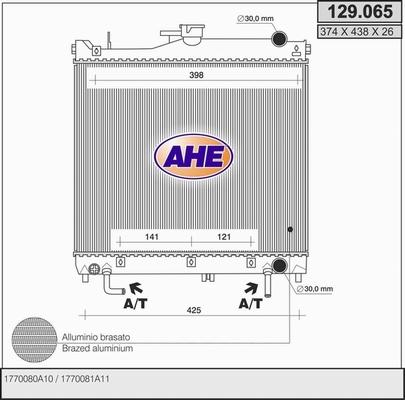 AHE 129.065 - Радіатор, охолодження двигуна autozip.com.ua