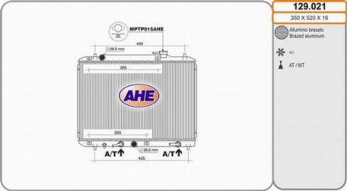 AHE 129.021 - Радіатор, охолодження двигуна autozip.com.ua
