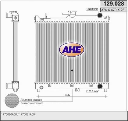 AHE 129.028 - Радіатор, охолодження двигуна autozip.com.ua