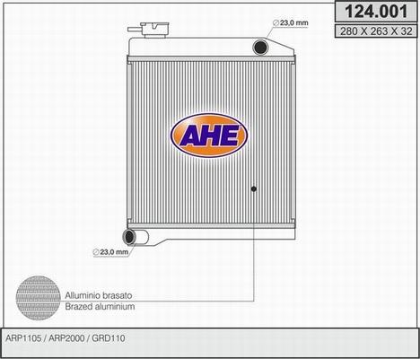 AHE 124.001 - Радіатор, охолодження двигуна autozip.com.ua
