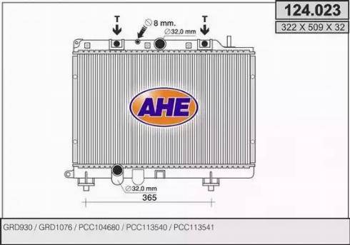 AHE 124.023 - Радіатор, охолодження двигуна autozip.com.ua