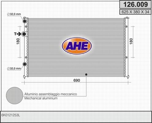 AHE 126.009 - Радіатор, охолодження двигуна autozip.com.ua
