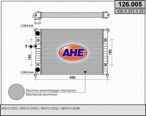 AHE 126.005 - Радіатор, охолодження двигуна autozip.com.ua
