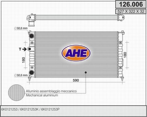 AHE 126.006 - Радіатор, охолодження двигуна autozip.com.ua