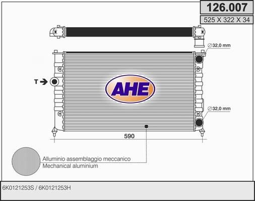 AHE 126.007 - Радіатор, охолодження двигуна autozip.com.ua
