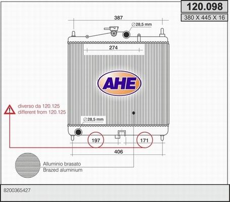 AHE 120.098 - Радіатор, охолодження двигуна autozip.com.ua