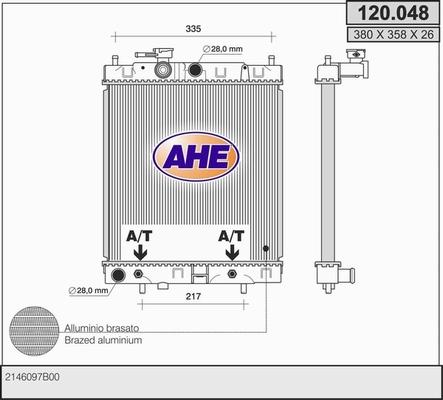 AHE 120.048 - Радіатор, охолодження двигуна autozip.com.ua