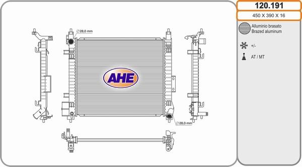 AHE 120.191 - Радіатор, охолодження двигуна autozip.com.ua