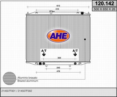 AHE 120.142 - Радіатор, охолодження двигуна autozip.com.ua