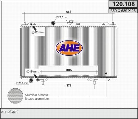 AHE 120.108 - Радіатор, охолодження двигуна autozip.com.ua