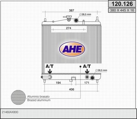 AHE 120.126 - Радіатор, охолодження двигуна autozip.com.ua