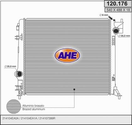 AHE 120.176 - Радіатор, охолодження двигуна autozip.com.ua