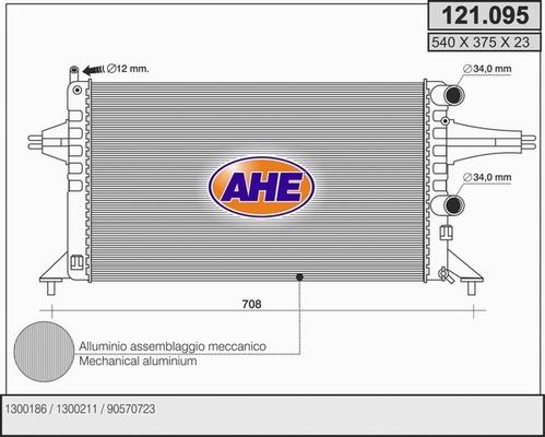 AHE 121.095 - Радіатор, охолодження двигуна autozip.com.ua