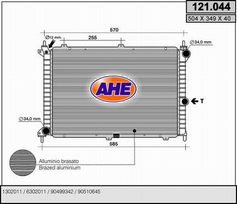 AHE 121.044 - Радіатор, охолодження двигуна autozip.com.ua