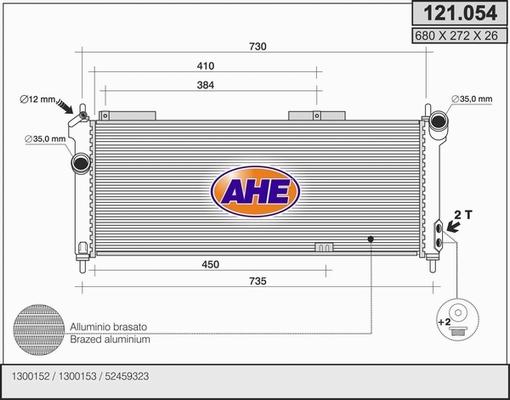 AHE 121.054 - Радіатор, охолодження двигуна autozip.com.ua
