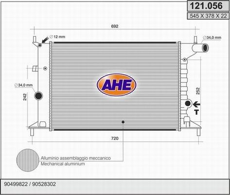 AHE 121.056 - Радіатор, охолодження двигуна autozip.com.ua