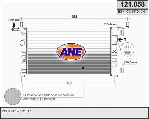 AHE 121.058 - Радіатор, охолодження двигуна autozip.com.ua