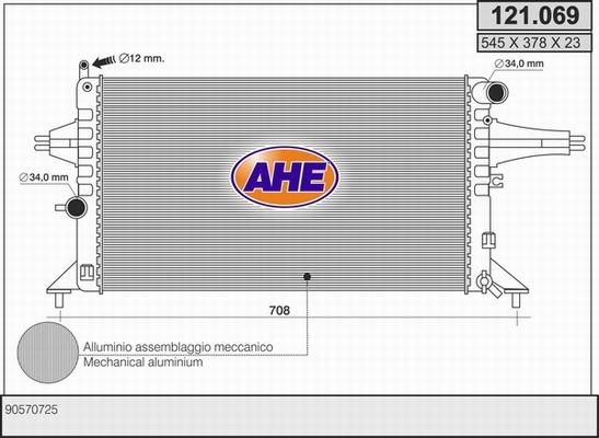AHE 121.069 - Радіатор, охолодження двигуна autozip.com.ua