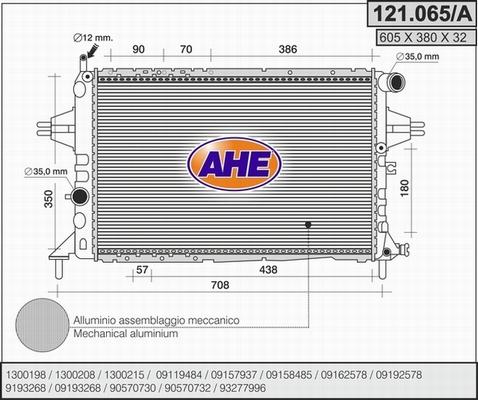 AHE 121.065/A - Радіатор, охолодження двигуна autozip.com.ua