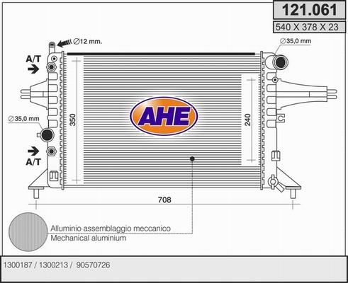 AHE 121.061 - Радіатор, охолодження двигуна autozip.com.ua