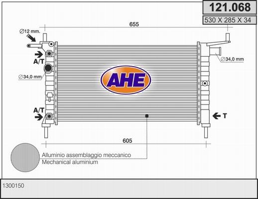 AHE 121.068 - Радіатор, охолодження двигуна autozip.com.ua