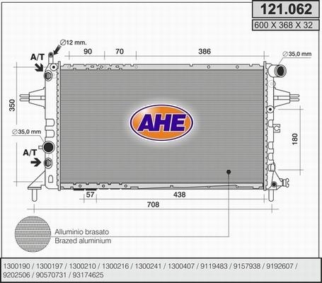 AHE 121.062 - Радіатор, охолодження двигуна autozip.com.ua