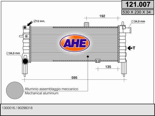 AHE 121.007 - Радіатор, охолодження двигуна autozip.com.ua