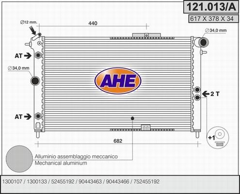AHE 121.013/A - Радіатор, охолодження двигуна autozip.com.ua