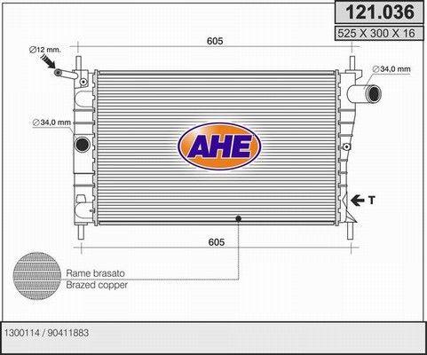 AHE 121.036 - Радіатор, охолодження двигуна autozip.com.ua