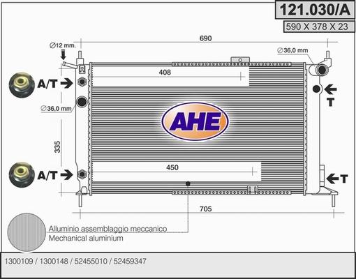 AHE 121.030/A - Радіатор, охолодження двигуна autozip.com.ua
