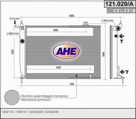 AHE 121.029/A - Радіатор, охолодження двигуна autozip.com.ua